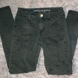 American Eagle Green “Cargo” Jeggings
